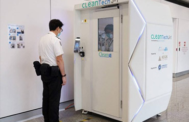 Hong Kong Airport tests full body disinfectant booths